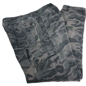 Vintage Y2K AND1 Sweatpants Mens M Gray Woodland Camo Cargo Fleece Hip Hop EUC